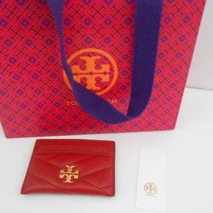 NWT Tory Burch Kira Quilted Card Case Red